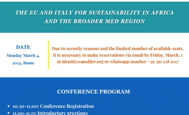 "The EU and Italy for Sustainability in Africa and the Broader Mediterranean region